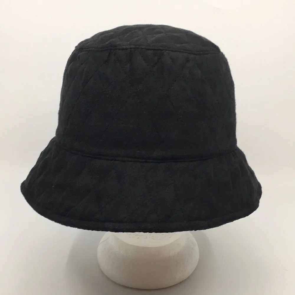 San Diego Hat Company Black Quilted Velour Bucket Hat OSFA